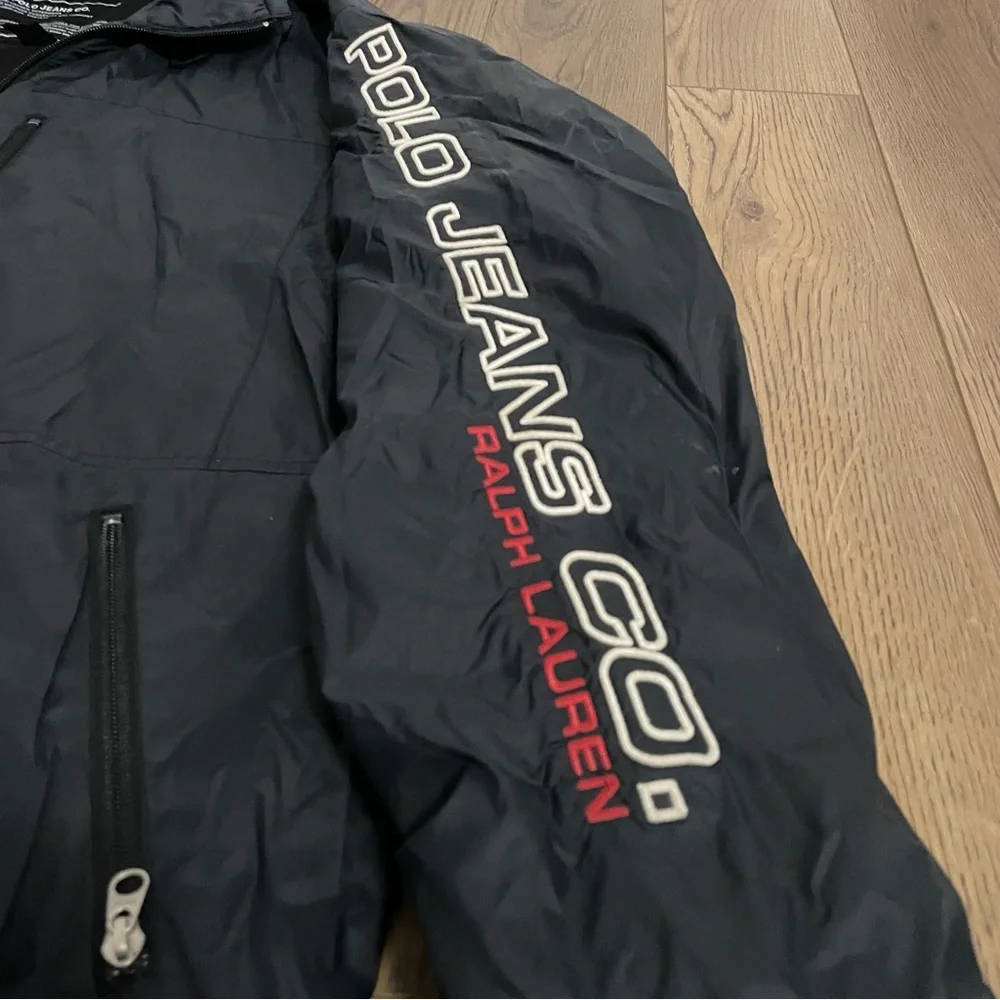 RL Ralph‎ Lauren Polo Jean Company Y2K Spellout Windbreaker Jacket Black